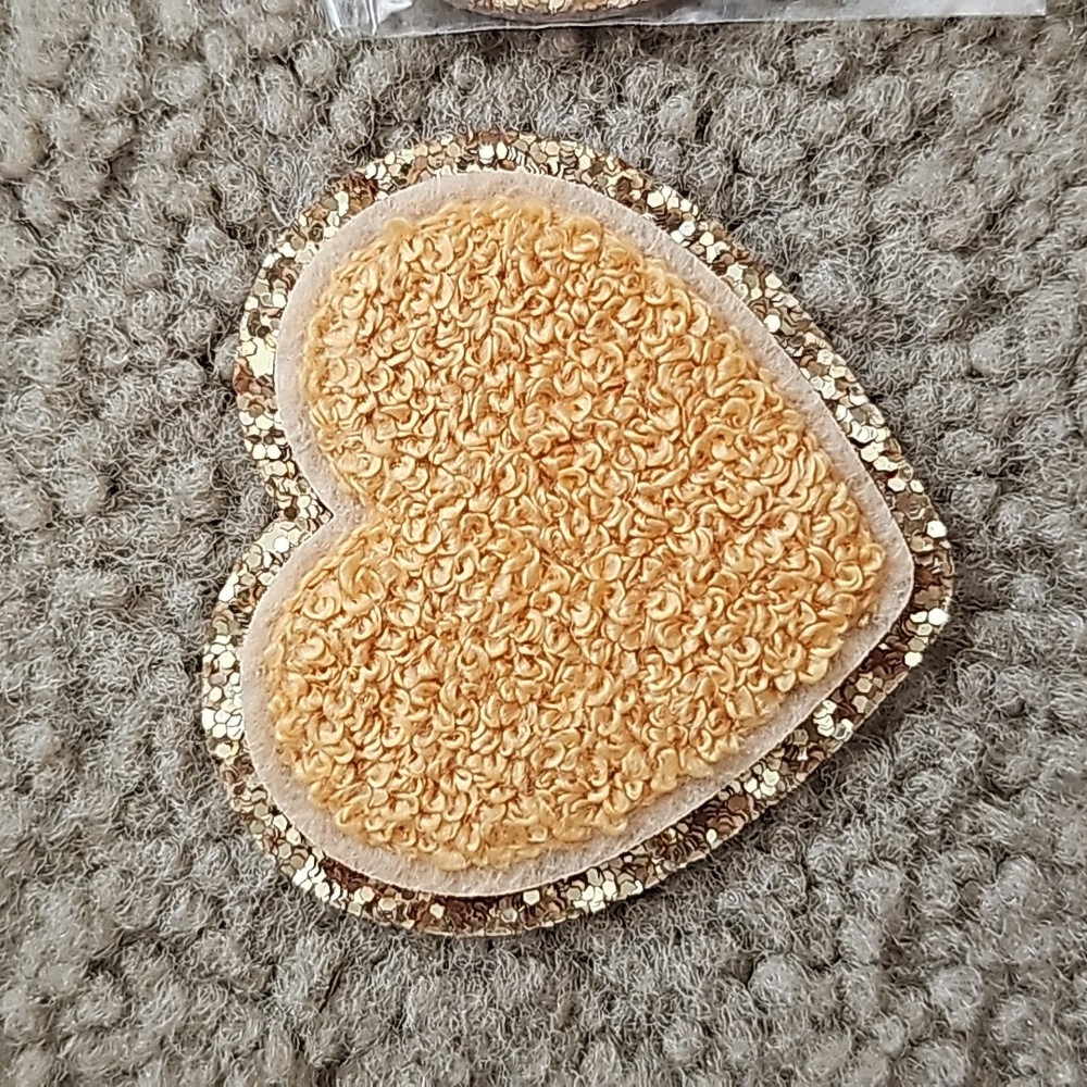 x3 Stoney Clover Lane Glitter Varsity Heart Patch  Color: Pumpkin Spice